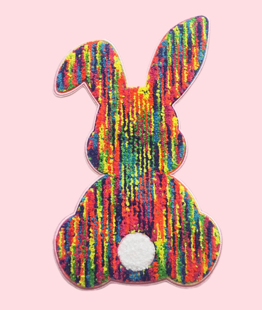 Chenille Patch Colorful Bunny