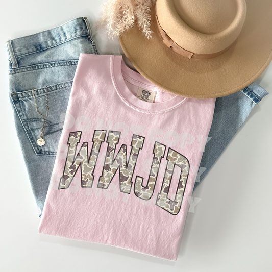 DTF Transfer | Retro Camo WWJD