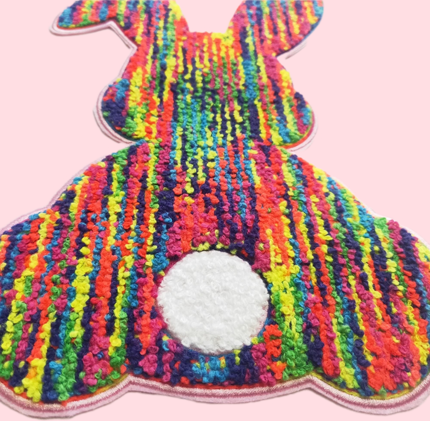 Chenille Patch Colorful Bunny